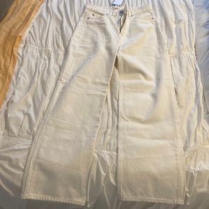 White H&M wide leg jeans
